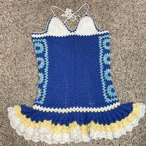 Vintage hand knit halter dress